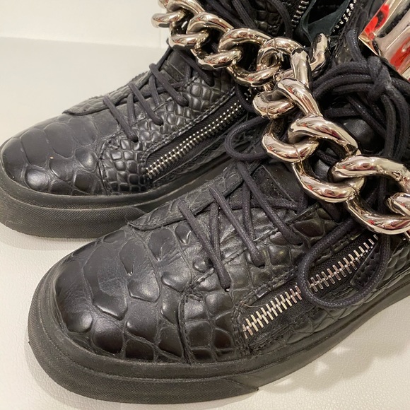 GIUSEPPE ZANOTTI Croc Effect Sneakers Sz40 - Picture 2 of 6